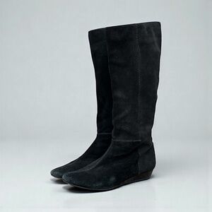 BCBGeneration Tall Suede Leather Pull-on Boot in Black Size 9